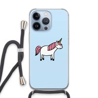 Eenhoorn: iPhone 13 Pro Transparant Hoesje met koord