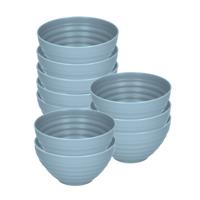 Plasticforte Soepkommen - 10x - D15 x H8 cm - blauw - kunststof - onbreekbaar - servies