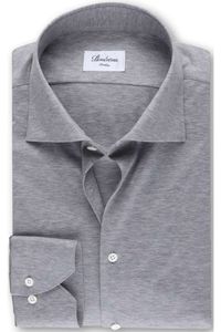 Stenströms Fitted Body Jersey shirt lichtgrijs, Effen