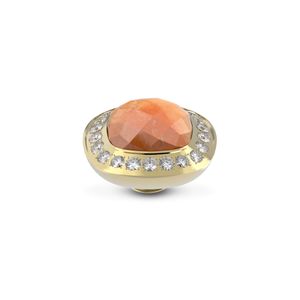 Melano Vivid Border CZ Steentje Red Aventurine Goud