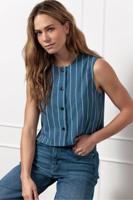 Studio Anneloes Sjuul Pinstripe Gilet 12524 Gilets 6211 Denim Blue/off White Studio Anneloes Sjuul Pinstripe Gilet 12524 Gilets 6211 Denim Blue/off White