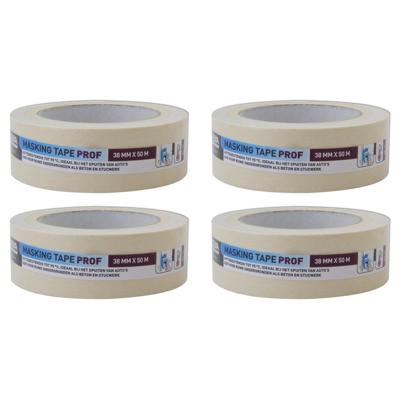 Afplaktape - 4x - 38mm x 50m - Hittebestendig - Schilders tape