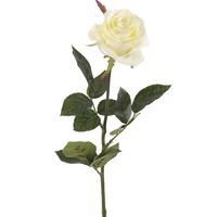Kunstbloem roos Simone - wit - 73 cm - decoratie bloemen - thumbnail