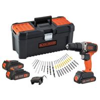 BLACK+DECKER BCD003C3TA-QW Accu Schroefklopboormachine | 18V | 1.5Ah | Incl. 3 accu's en lader + 40 accessoires in kluskoffer - BCD003C3TA-QW BLACK+DECKER BCD003C3TA-QW Accu Schroefklopboormachine | 18V | 1.5Ah | Incl. 3 accu's en lader + 40 accessoires in kluskoffer - BCD003C3TA-QW
