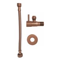 Hoekstopkraan Xellanz Minimal | Met flexibele aansluitslang (25 cm) | 1/2"x3/8" | Geborsteld brons koper