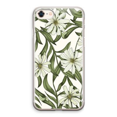 Wit bloemenpatroon: iPhone 8 Transparant Hoesje