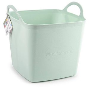 Plasticforte Kuip/emmer/wasmand - flexibel - lichtgroen - 27 liter - vierkant - kunststof - Wasmanden