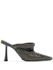 Benedetta Bruzziches mules Goliarda 95 mm à strass - Gris