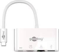 Goobay 62105 laptop dock & poortreplicator Bedraad USB 3.2 Gen 1 (3.1 Gen 1) Type-C Wit