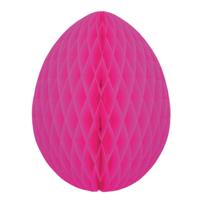 Pasen thema versiering - papier - hangend paasei van 20 cm aan koord - roze