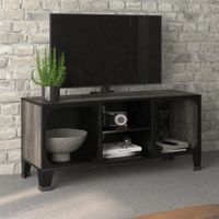 Tv-meubel 105x36x47 cm metaal en MDF grijs - thumbnail