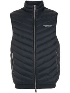 Armani Exchange gilet matelassé à logo - Bleu