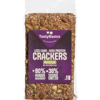 TastyBasics Crackers maanzaad en olijf (8x25 gr)