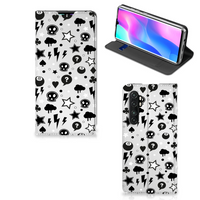 Mobiel BookCase Xiaomi Mi Note 10 Lite Silver Punk - thumbnail