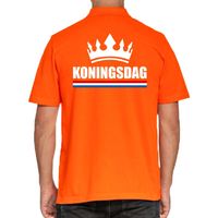 Koningsdag polo t-shirt oranje met kroon voor heren 2XL  -
