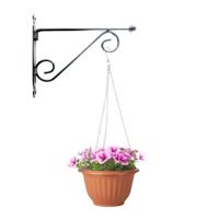 Hangpot + Muurhaak Pisa - terracotta - D25 cm - kunststof - metaal - tuinaccessoires