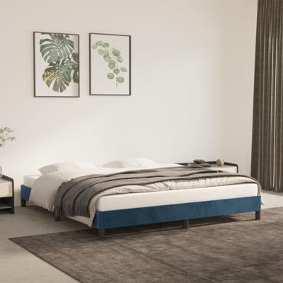 Bedframe zonder matras 180x200 cm fluweel donkerblauw