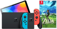 Nintendo Switch OLED Rood/Blauw + The Legend of Zelda: Breath of the Wild - thumbnail