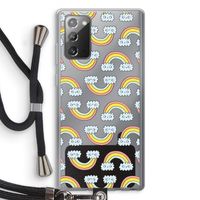 Regenboog: Samsung Galaxy Note 20 / Note 20 5G Transparant Hoesje met koord