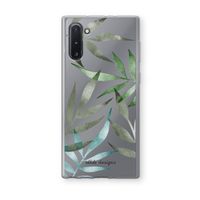 Tropical watercolor leaves: Samsung Galaxy Note 10 Transparant Hoesje