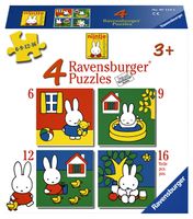 Puzzel Ravensburger Nijntje 4x puzzels 6+9+12+16 stuks - thumbnail