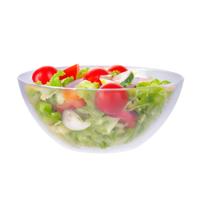 Serveerschaal/saladeschaal - D27 x H12 cm - kunststof - transparant