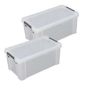 Allstore Opbergbox - 2x stuks - 7,5 liter - Transparant - 25 x 19 x 16 cm