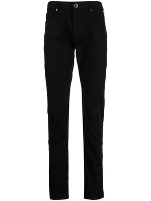 Emporio Armani pantalon droit à plaque logo - Noir
