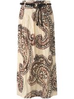 Rok in gekreukte stijl XL-ornamentenprint Van gardeur beige - thumbnail