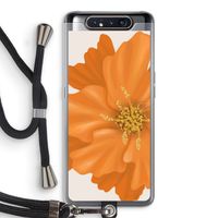 Orange Ellila flower: Samsung Galaxy A80 Transparant Hoesje met koord