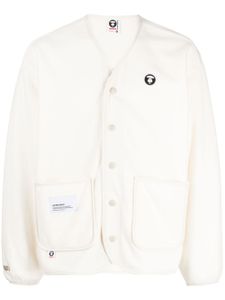 AAPE BY *A BATHING APE® cardigan à logo appliqué - Tons neutres