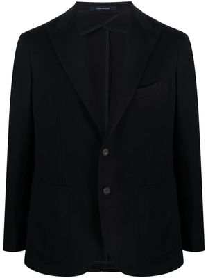 Tagliatore blazer en laine vierge mélangée à simple boutonnage - Bleu