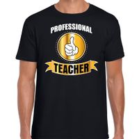 Professional teacher / professionele leraar t-shirt zwart heren - leraar cadeau shirt - thumbnail