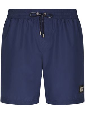 Dolce & Gabbana short de bain à patch logo - Bleu