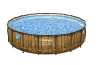 Bestway - Power Steel Swim Vista - Opzetzwembad inclusief filterpomp en accessoires - 549x122 cm - Houtprint - Rond - thumbnail