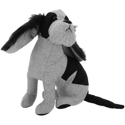 Best for Boots Deurstopper - dieren thema - hond - 1,5 kilo - grijs/zwart - polyester - 18 x 32 cm Best for Boots Deurstopper - dieren thema - hond - 1,5 kilo - grijs/zwart - polyester - 18 x 32 cm
