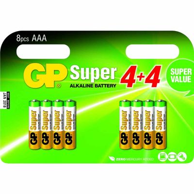 AAA batterijen multipack - 8 stuks | GP | Alkaline | GP0080