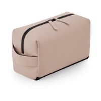 Toilettas/make-up tas Monaco - lederlook - mat roze - 25 x 12 x 15 cm - thumbnail