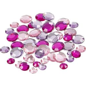 Hobby plak diamantjes mix - paars/roze - 720x - rond - diverse formaten - DIY strass steentjes