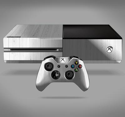 Witte houtstructuur Xbox sticker