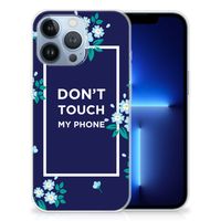 Apple iPhone 13 Pro Silicone-hoesje Flowers Blue DTMP - thumbnail