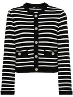 Maje striped round-neck cardigan - Noir