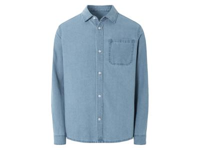 LIVERGY Heren jeans overhemd (Lichtblauw, XL)