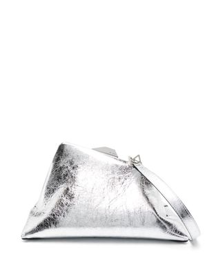 The Attico pochette en cuir Day Off à design métallisé - Argent