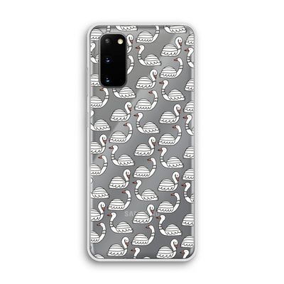 Zwanen: Samsung Galaxy S20 Transparant Hoesje