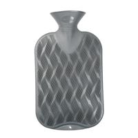 Kruik - grijs ribbel - 2 liter - kunststof - warmwaterkruik - waterkruik - warmtekruik