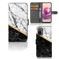 Xiaomi Redmi Note 10S | 10 4G | Poco M5s | Bookcase | Marmer Wit Zwart - Origineel Cadeau Man