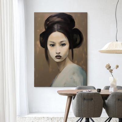 Urban Cotton Wandkleed 'Tsuru' 145 x 190cm in Frame - black