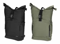 Norlander Rolltop fietsrugzak 25L - Vegan Dull PU - 30,5 x 14 x 59 cm - Zwart, Groen