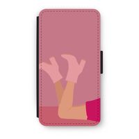 Pink boots: iPhone XS Flip Hoesje